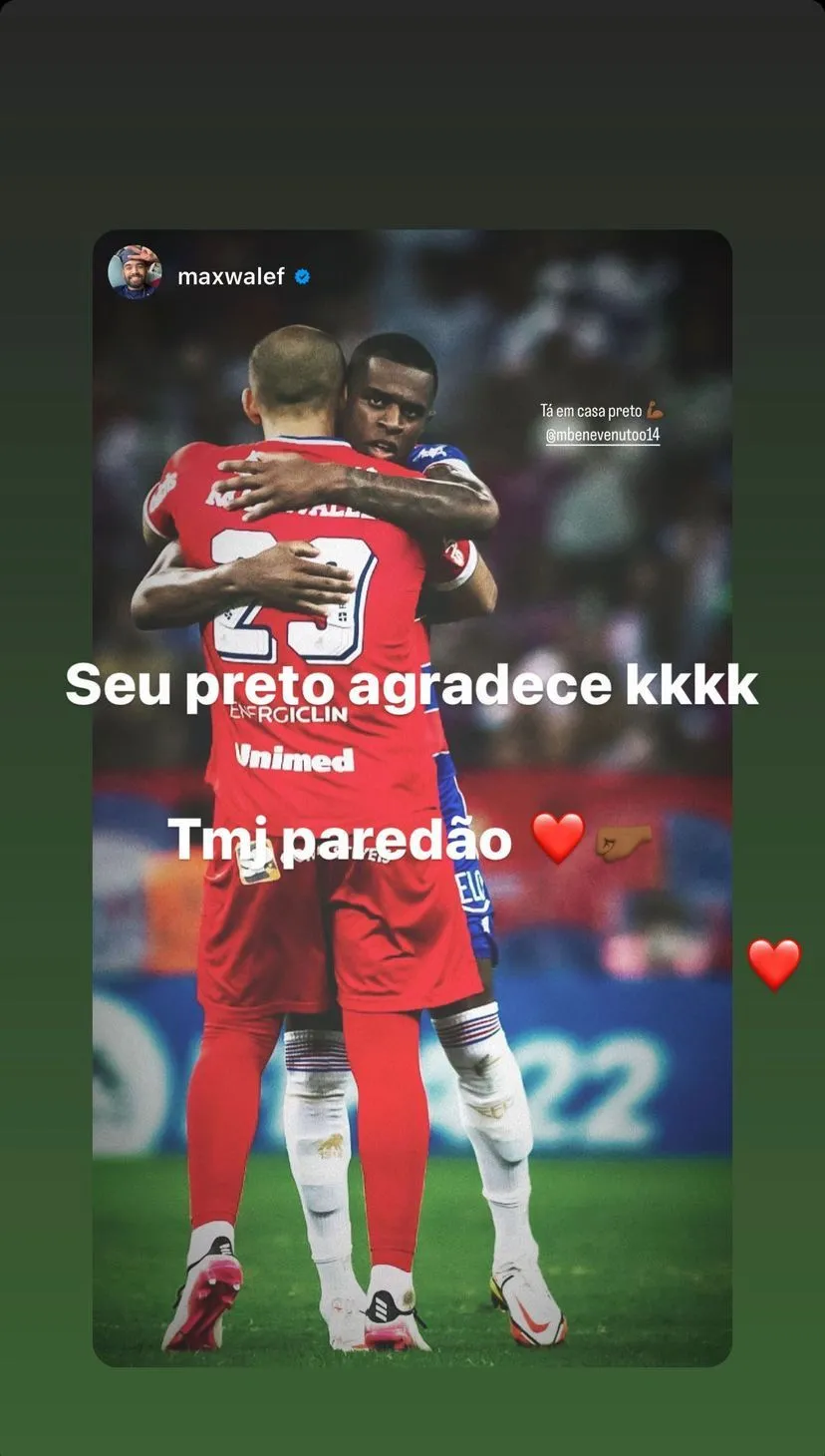 Marcelo Benevenuto agradeceu o Max Walef nas redes sociais