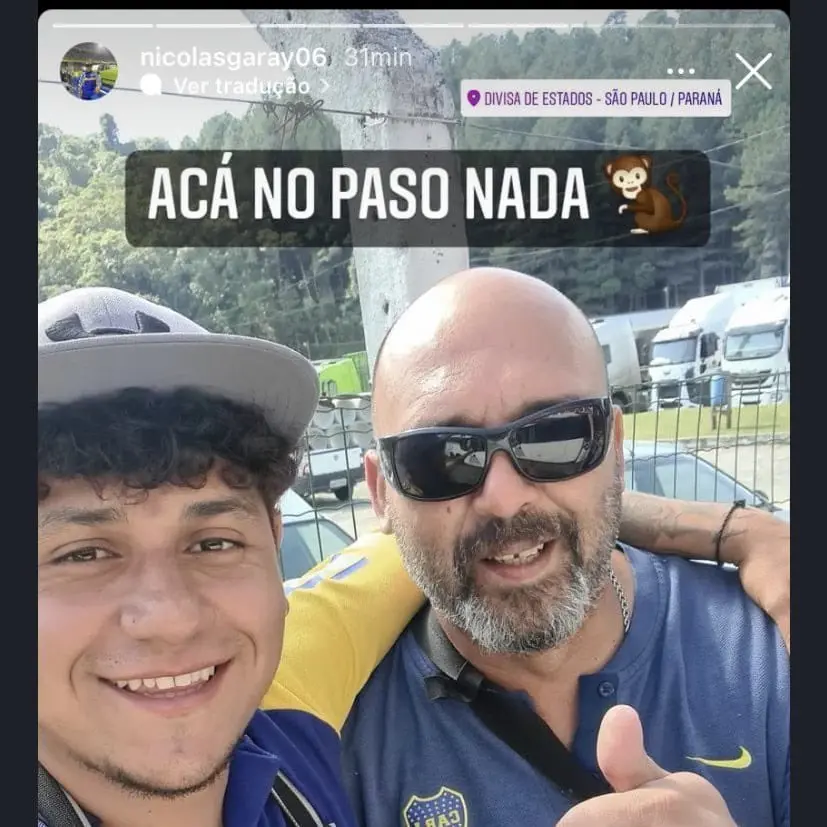 Reprodução de print da torcida do Boca Juniors