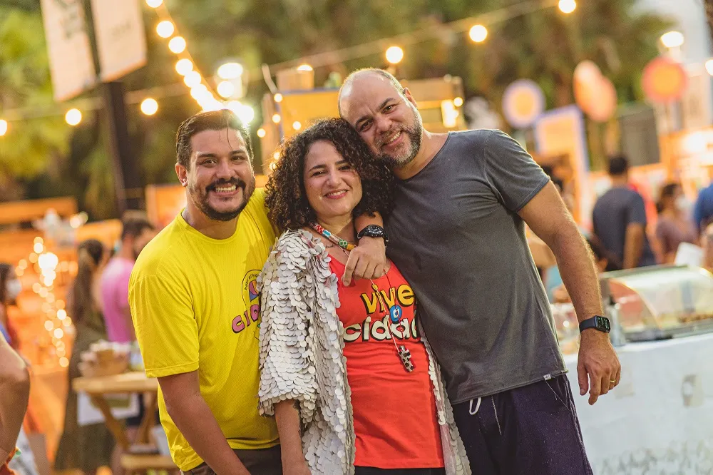 Da esquerda para a direita, Pedro Mourão, Mariana Marques e Bruno Valente: idealizadores da Auê