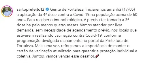 4ª dose em fortaleza