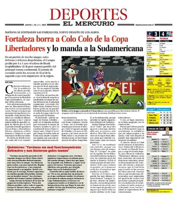 Fortaleza apaga Colo-Colo da Copa Libertadores e o manda para a Sul-Americana