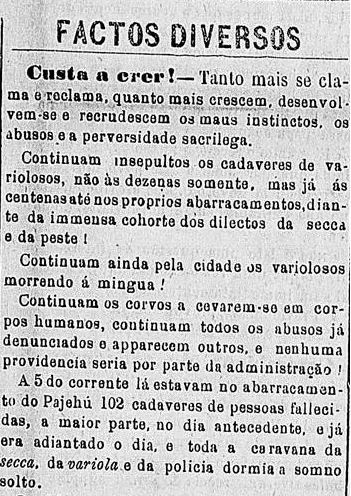 recorte jornal varíola ceará