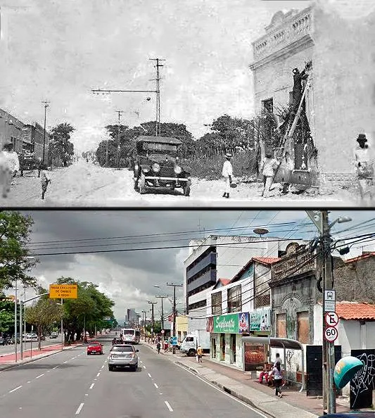 Montagem: Bezerra de Menezes na década de 1920/ Avenida nos últimos anos