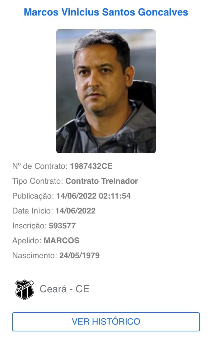 Marquinhos Santos foi regularizado no BID nesta terça-feira (14)