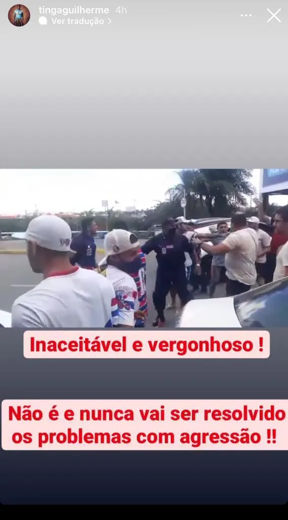 Tinga se manifestou em solidariedade a Robson