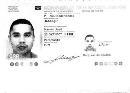 Marvin Lloyd Jahangir é nascido no Suriname, com nacionalidade holandesa, e tem 33 anos