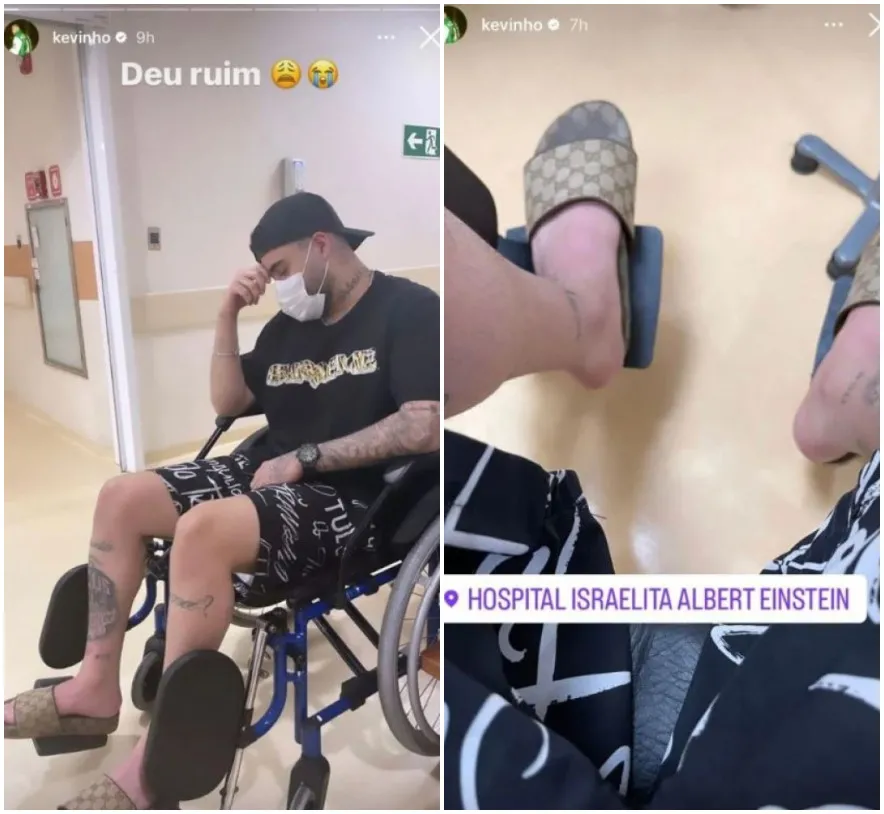 Kevinho chegou ao hospital de cadeira de rodas