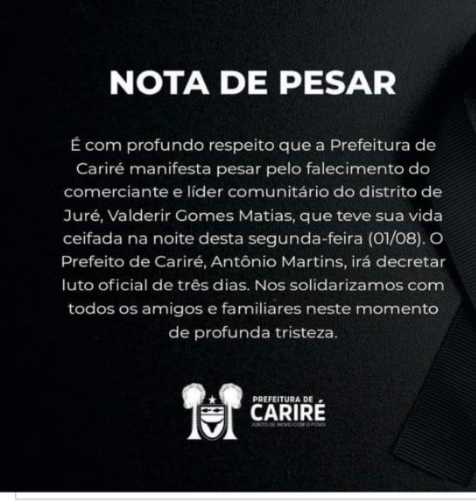 nota de pesa da prefeitura de cariré