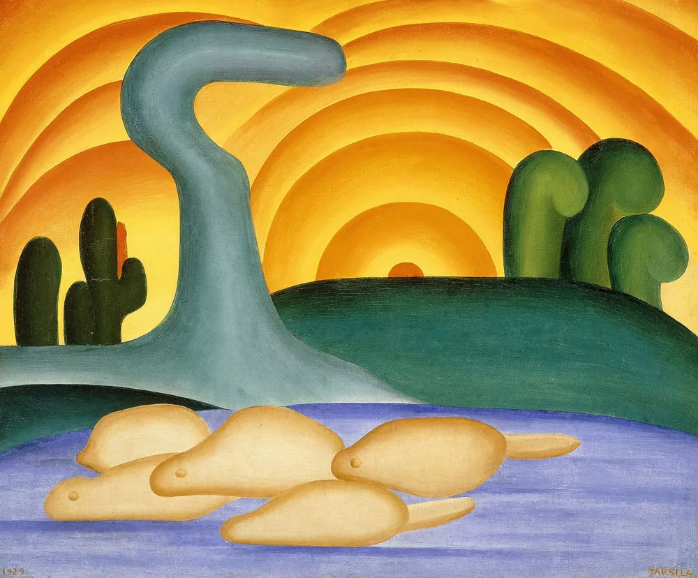 Pintado em 1929, o quadro integra a fase Antropofágica da pintora