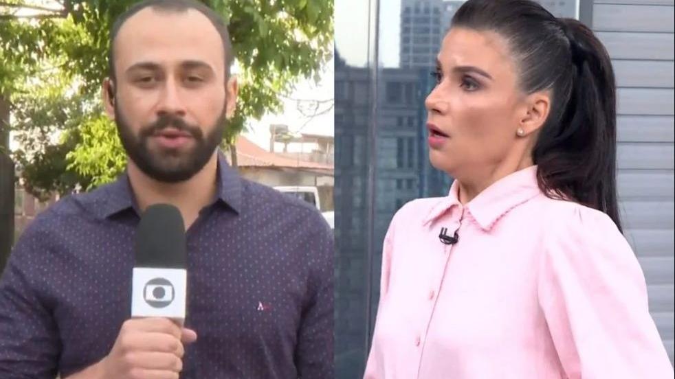 Repórter da Globo, Romulo D Ávila e apresentadora Sabina Simonato