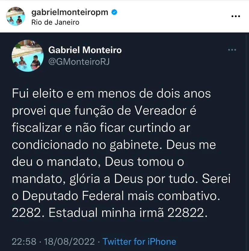 Parlamentar se pronunciou na internet minutos depois da cassação