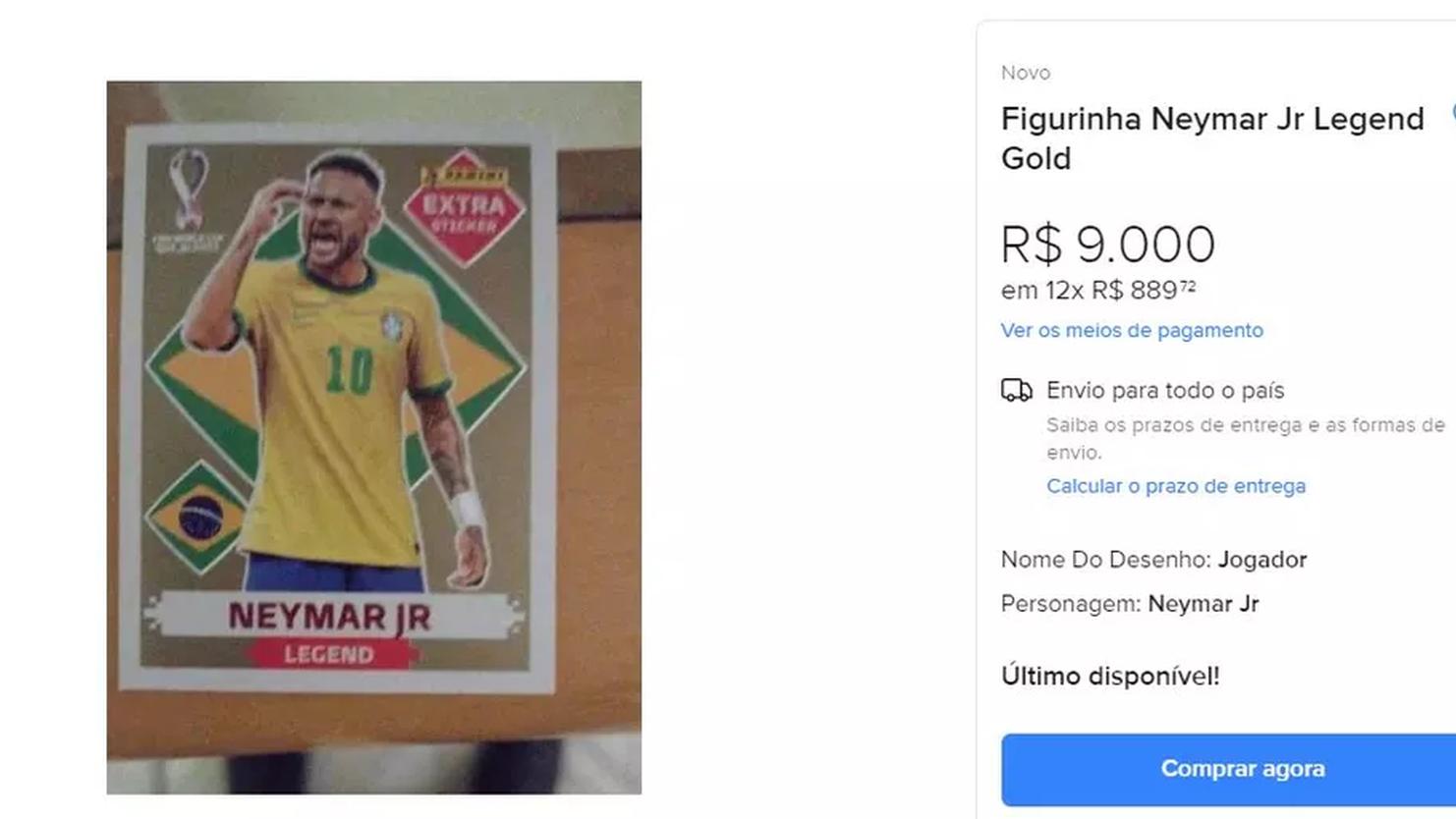 Figurinha especial de Neymar no álbum da Copa do Mundo é vendida por até R$  9 mil na internet - Jogada - Diário do Nordeste