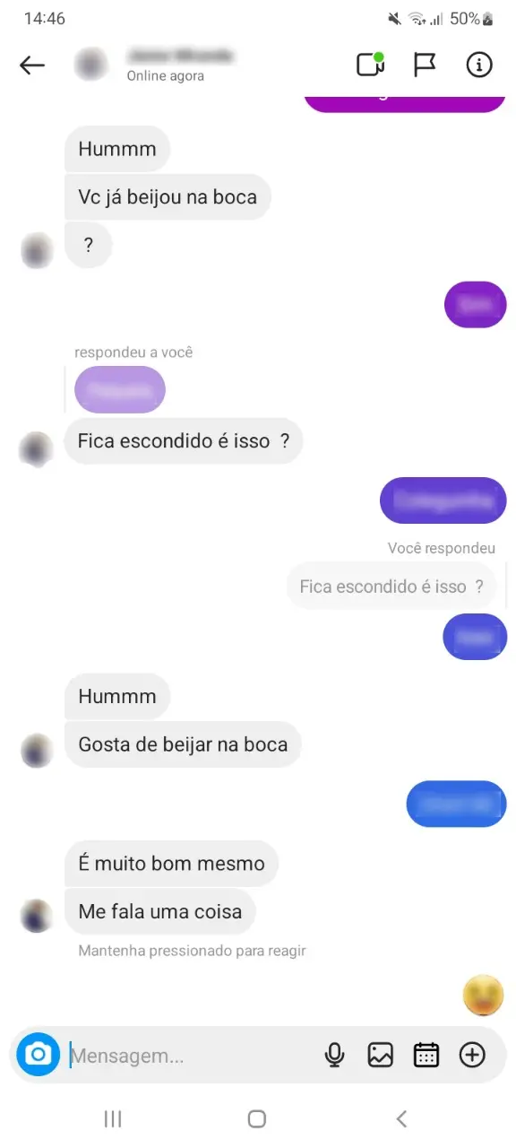 Nas conversas, o homem já se dizia apaixonado pela criança e chegou até a enviar fotos íntimas para ela