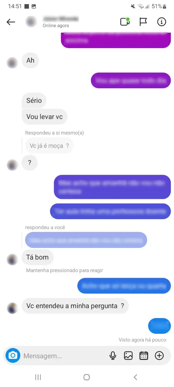 Nas conversas, o homem já se dizia apaixonado pela criança e chegou até a enviar fotos íntimas para ela