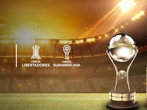 Imagem das taças da Sul-Americana e da Libertadores