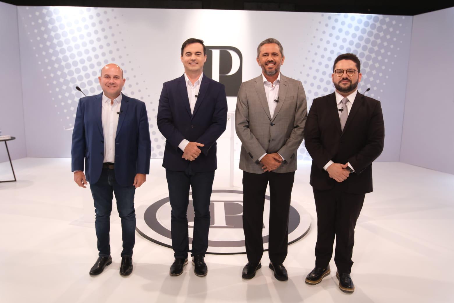 roberto claudio, capitão wagner, elmano de freitas e inácio aguiar antes do debate