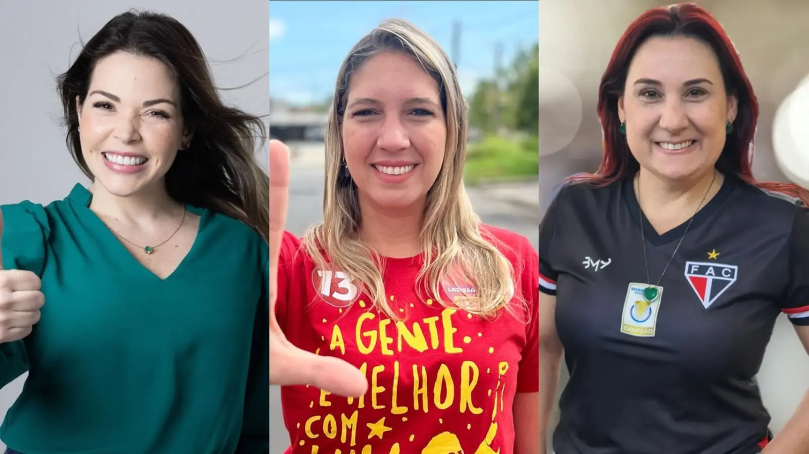 Juliana Lacerda, Larissa Gaspar e Emília Pessoa