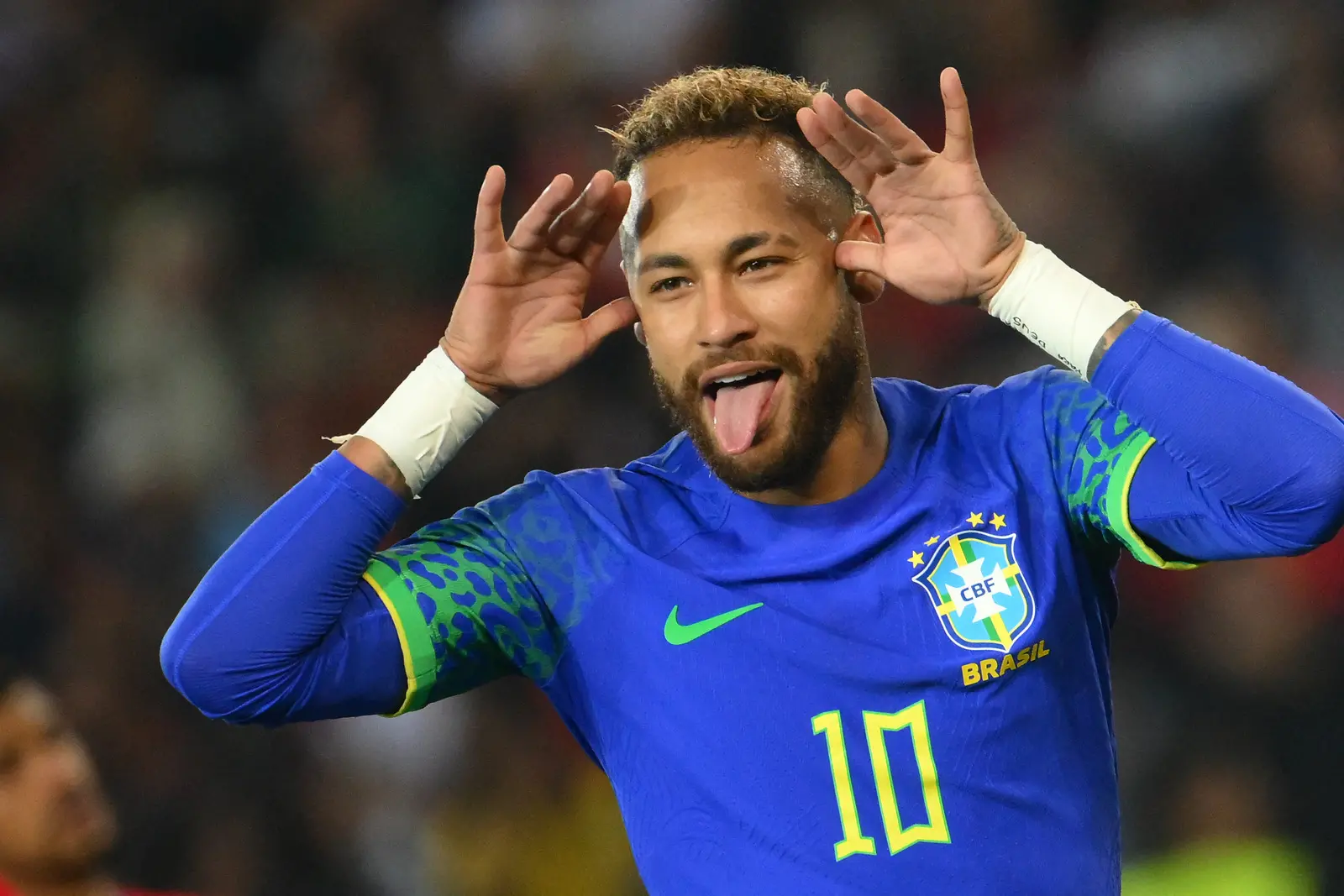 Neymar comemora gol pela Seleção Brasileira