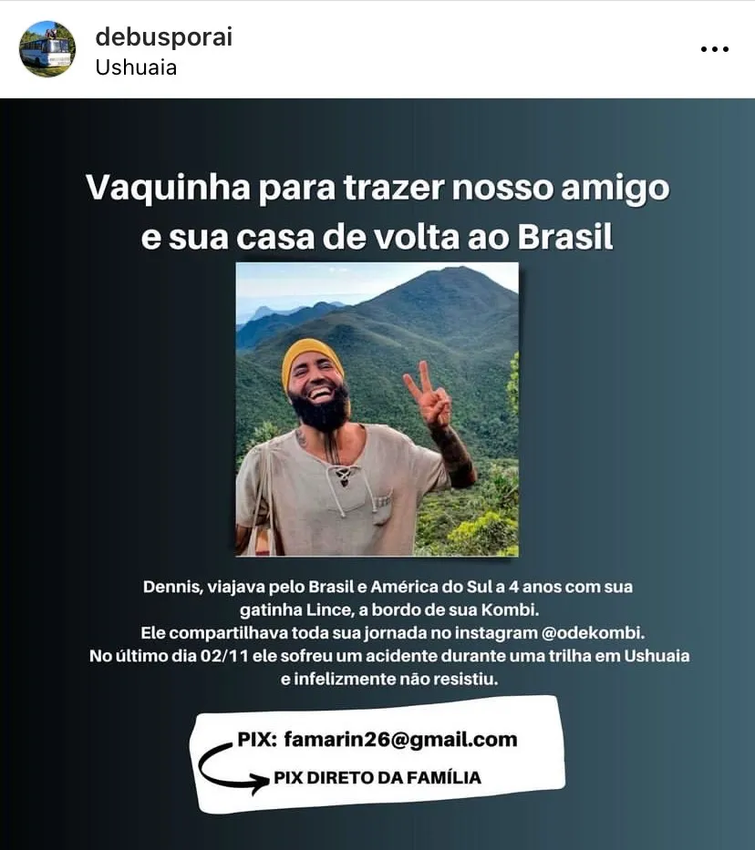 Amigos organizam vaquinha para ajudar no transporte do corpo de Dennis