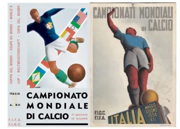 Posteres da Copa do Mundo de 1934, disputada na Itália