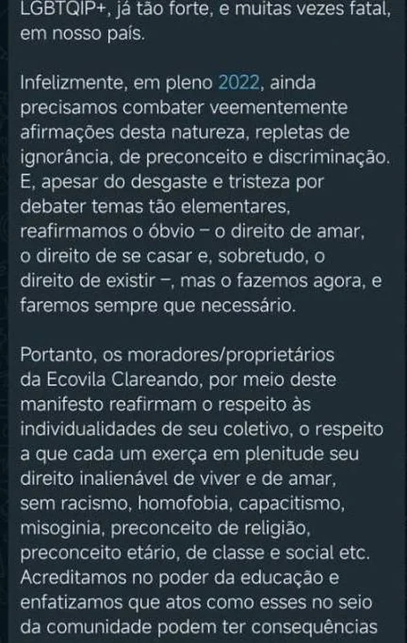 Continuação do Manifesto