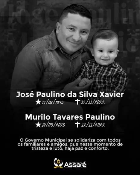 Nota de pesar da prefeitura de assaré sobre morte de pai e filho em 12 de novembro de 2022