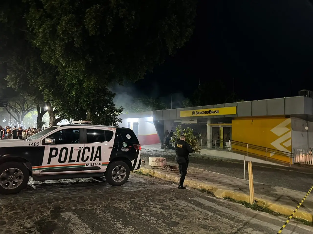 Banco do Brasil de Ipu explodido após ação criminosa registrada na madrugada de 7 de dezembro de 2022