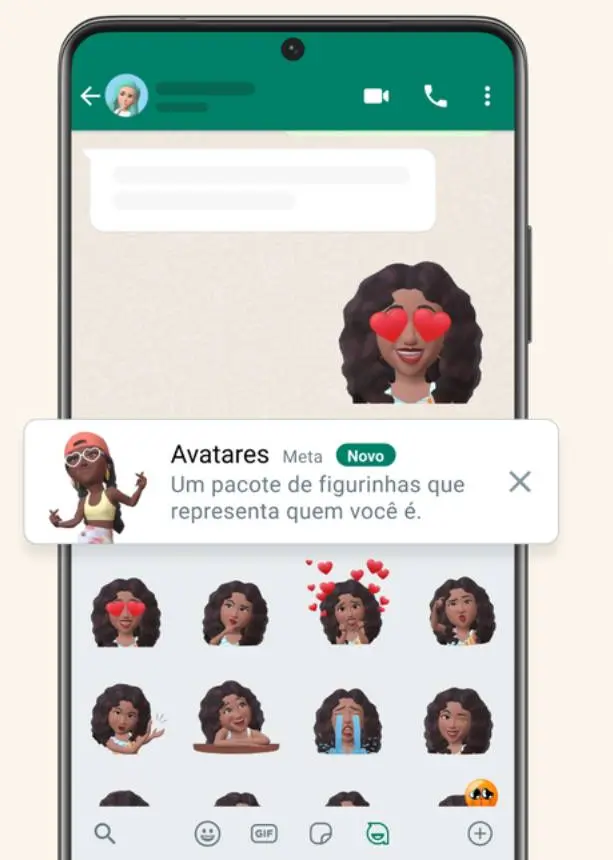 Pacote de figurinhas com avatar personalizado do Whats App