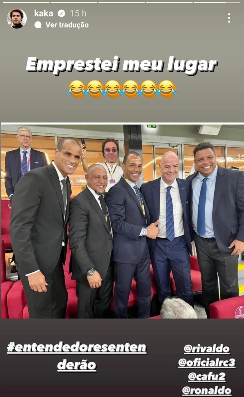 Montagem que Kaká postou na sua rede social