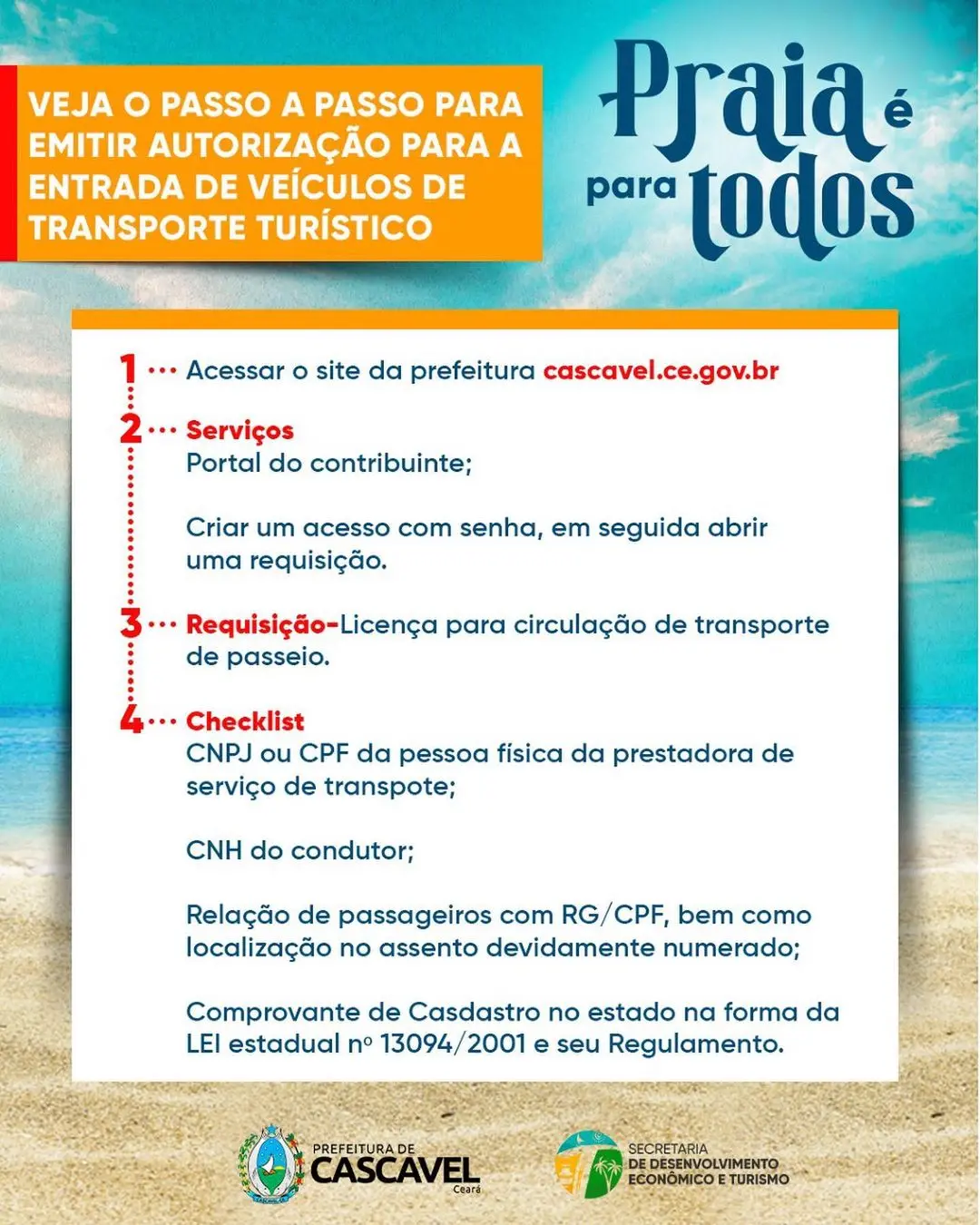 Como pedir autorização para entrada de veículos de turismo em Cascavel