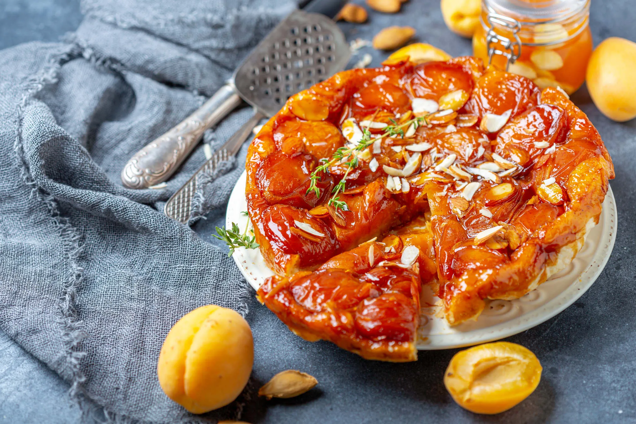 Torta de damasco e amêndoas