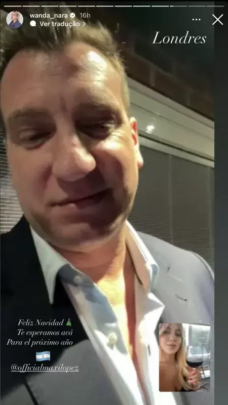 Imagem da ligação entre Wanda Nara e Máxi Lopez