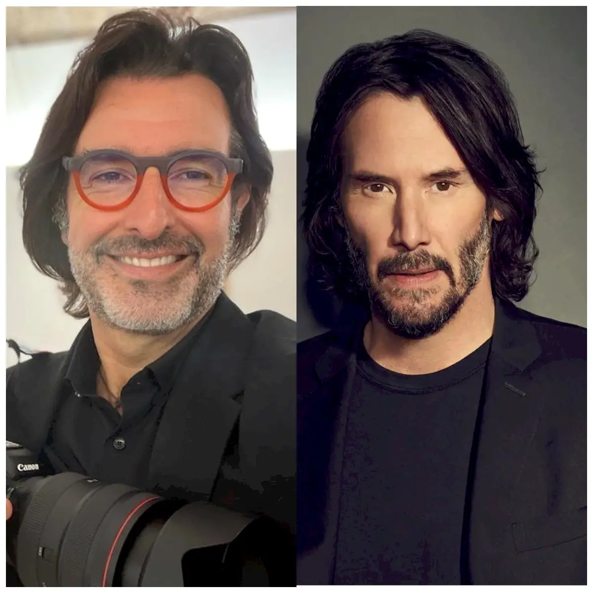 esta é uma imagem de Keanu Reeves e Ricardo Stuckert