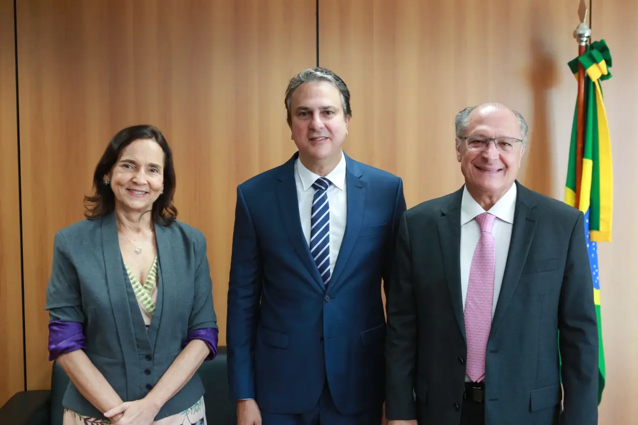 Izolda Cela, Camilo Santana e Geraldo Alckmin