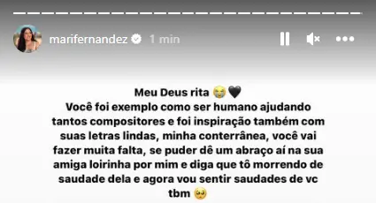 Publicação nos stories do Instagram