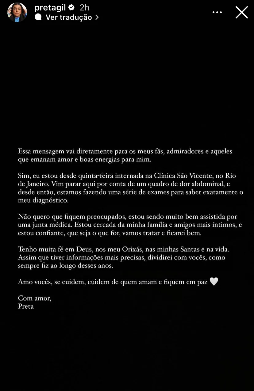 Cantora atualizou fãs após a repercussão do caso