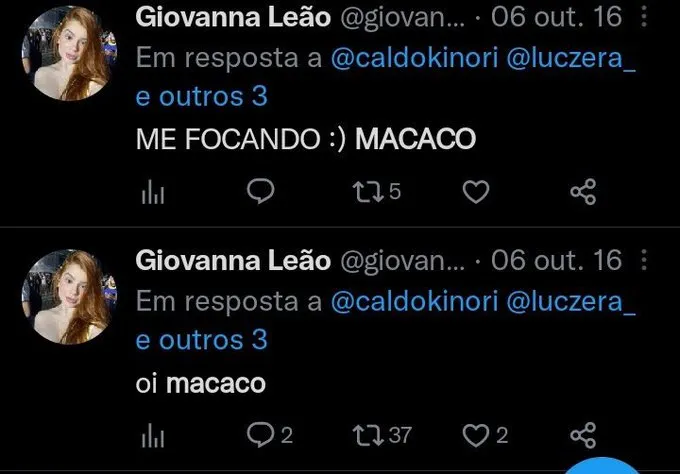 Giovanna fez publicações polêmicas em 2016
