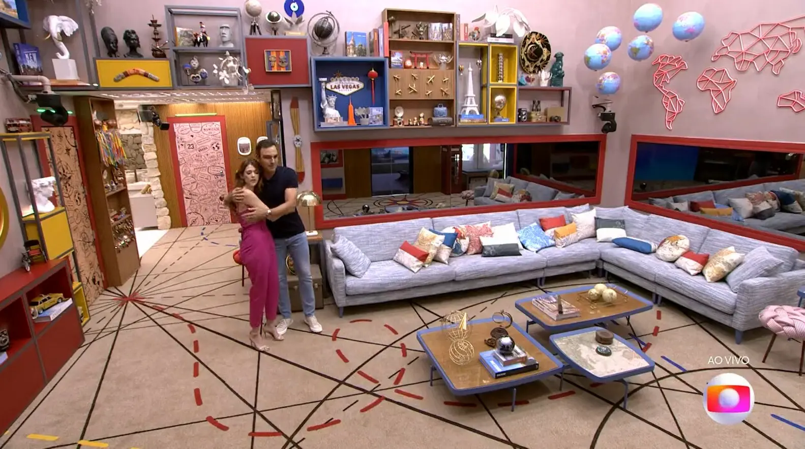 Imagem da sala do BBB 23para matéria sobre a decoração das edições anteriores do Big Brother Brasil.