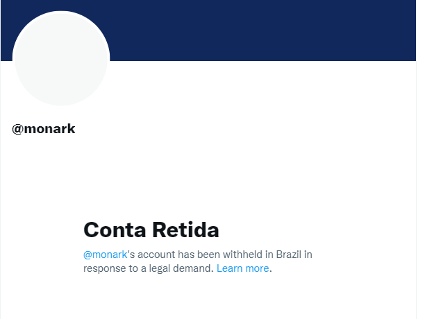 Monark teve conta no Twitter retida