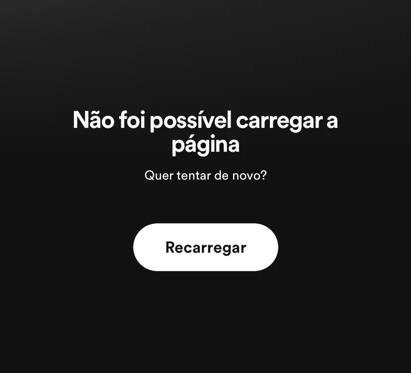 Inconsistência na versão web do Spotify