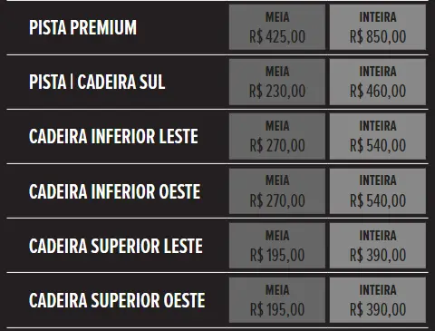 Ingressos RBD Rio de Janeiro