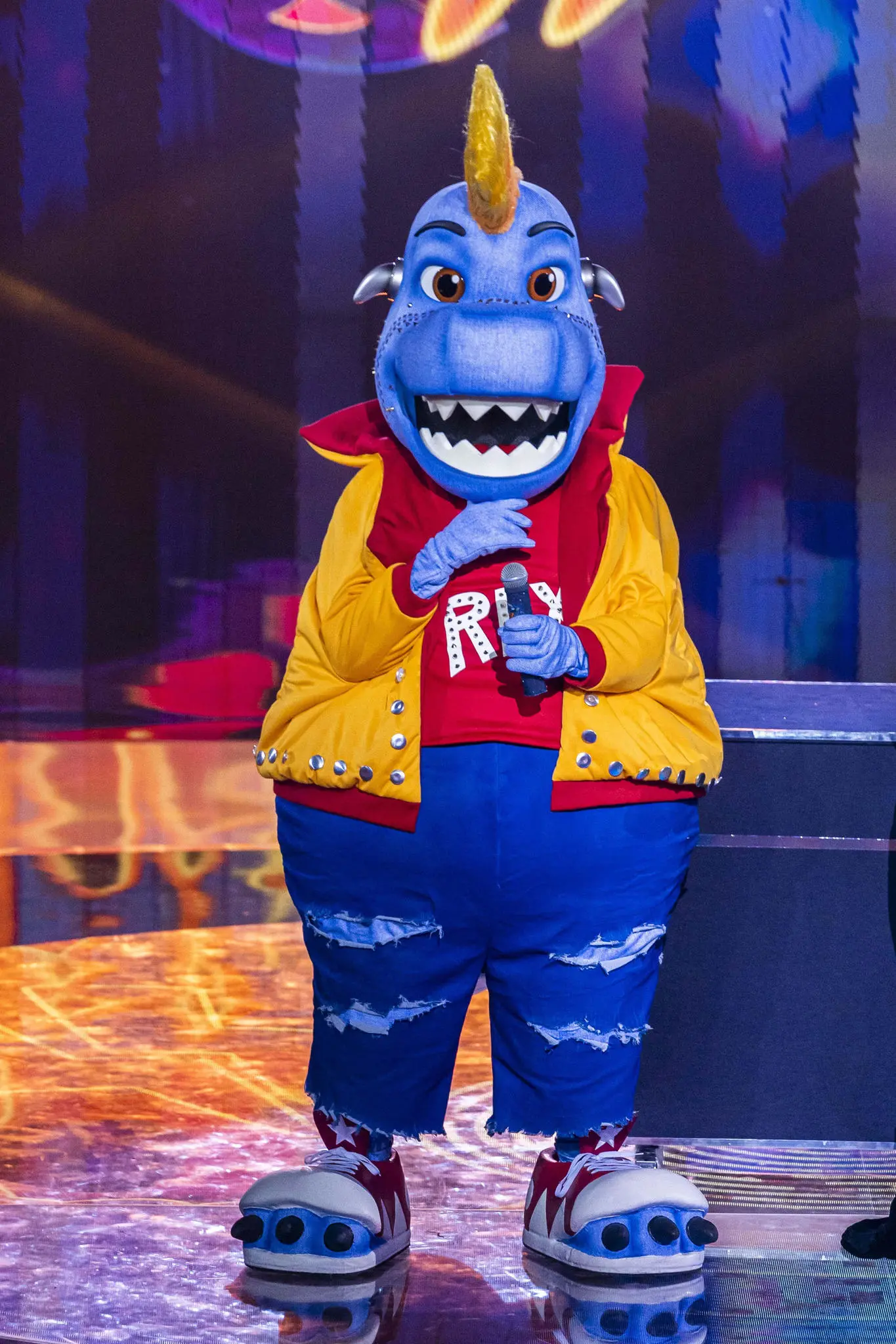 esta é uma imagem do dinossauro 'the masked singer brasil'