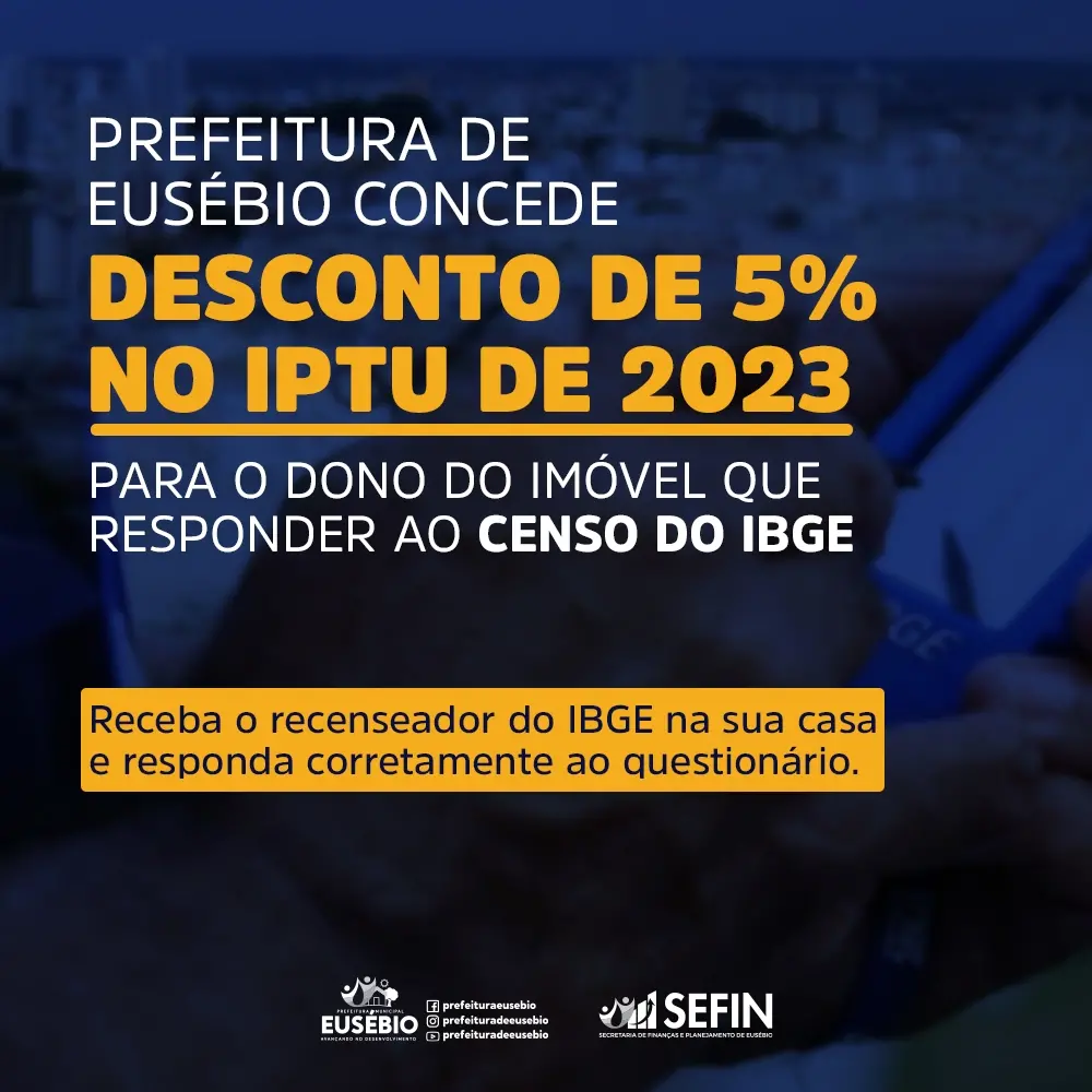 prefeitura de eusébio, iptu, desconto