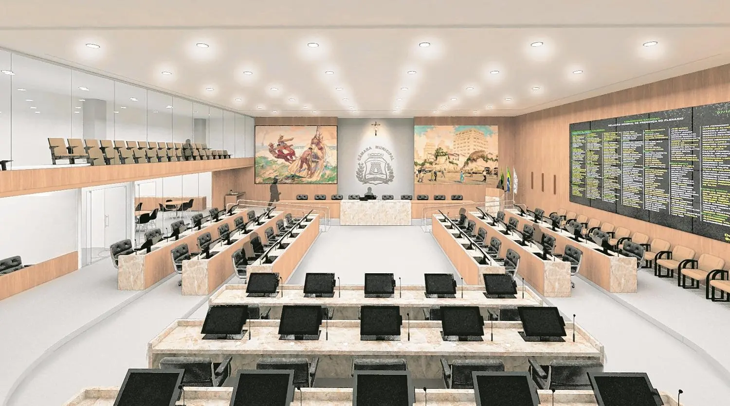 Projeção do plenário da Câmara Municipal no Lord Hotel