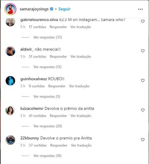 samara joy, ataques, anitta