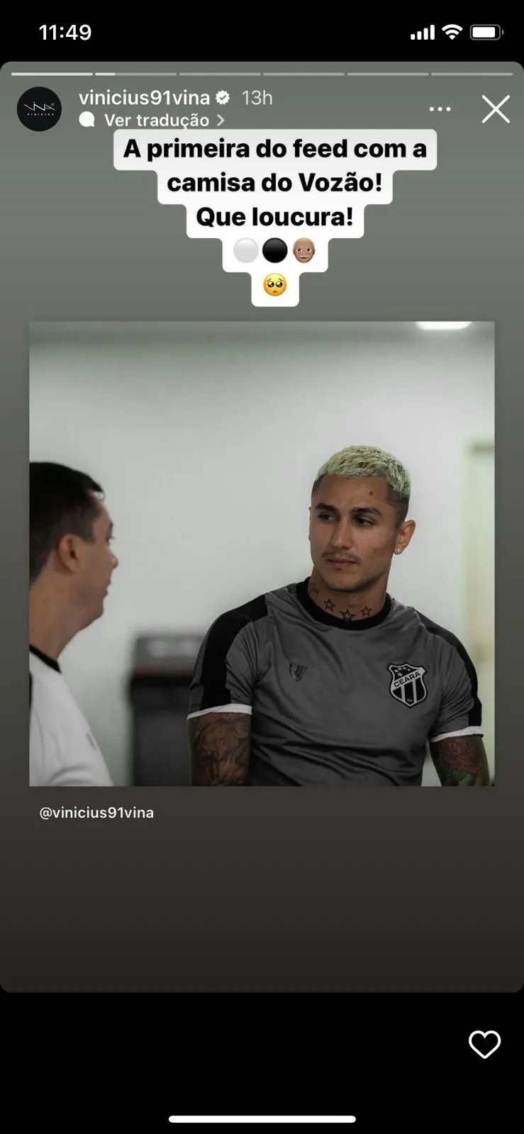 Print das redes sociais de Vina