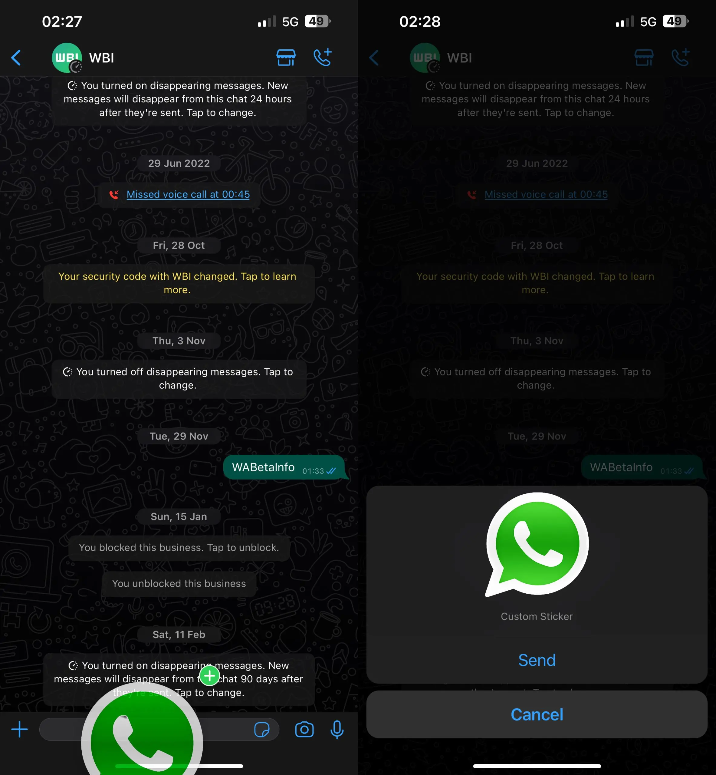Print mostra como funciona a ferramenta de criação de figurinhas do WhatsApp