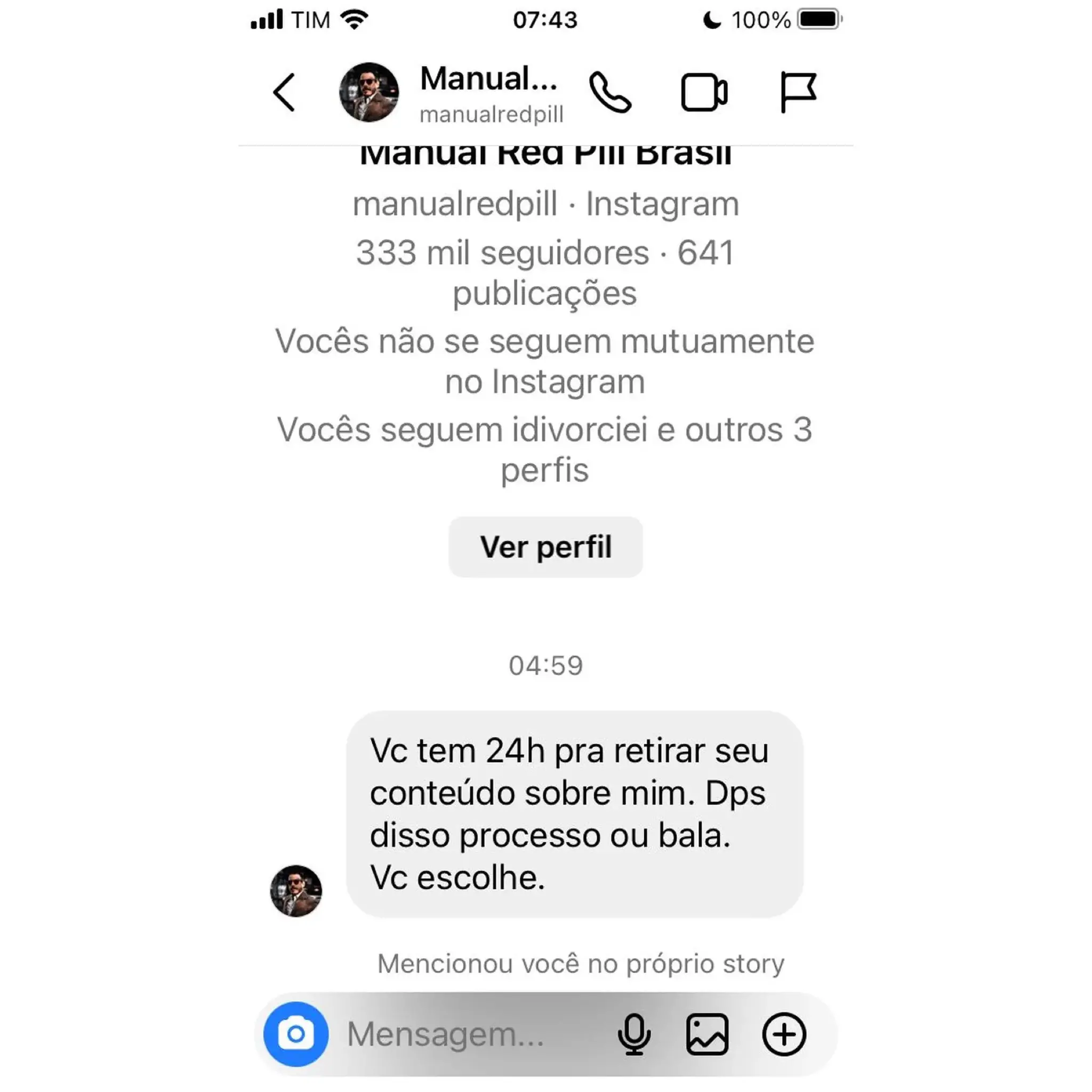 Thiago Schutz ameaça Lívia La Gatto