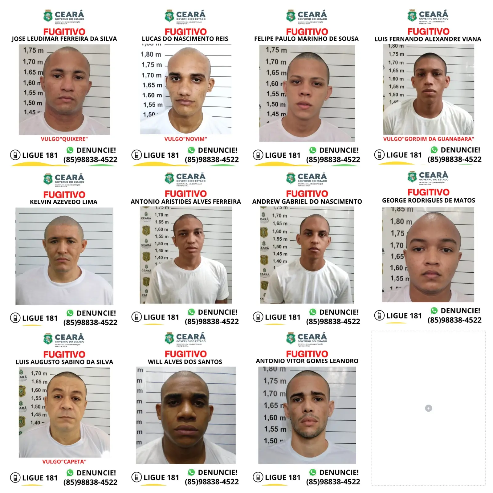 fotos de fugitivos que fugiram de cadeia em itaiting