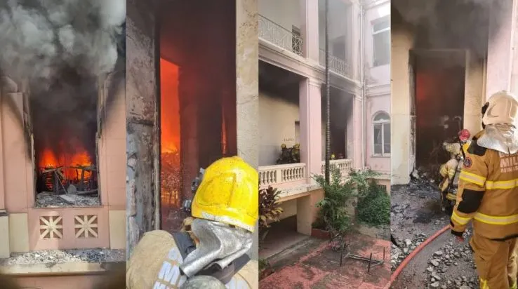 Equipes do Corpo de Bombeiros foram acionadas para o local.